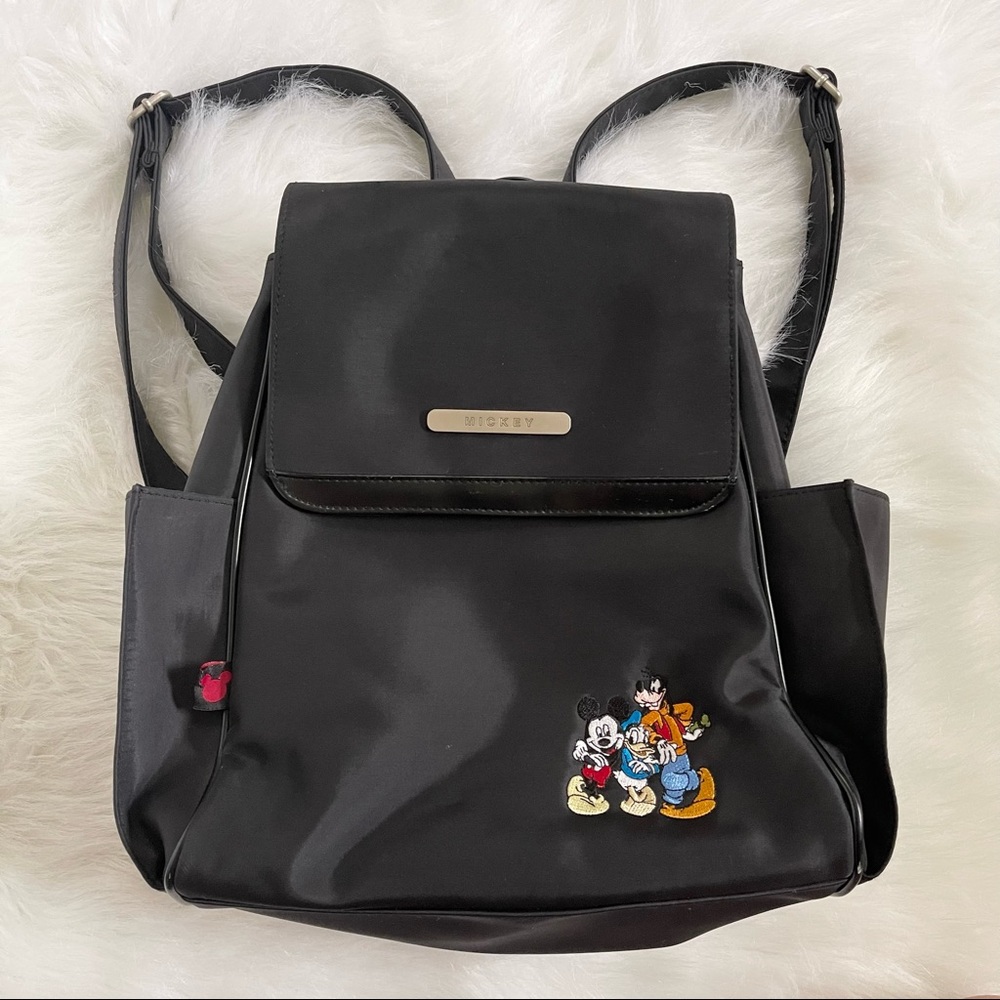Disney Store Mickey Embroidered Mini Backpack Black